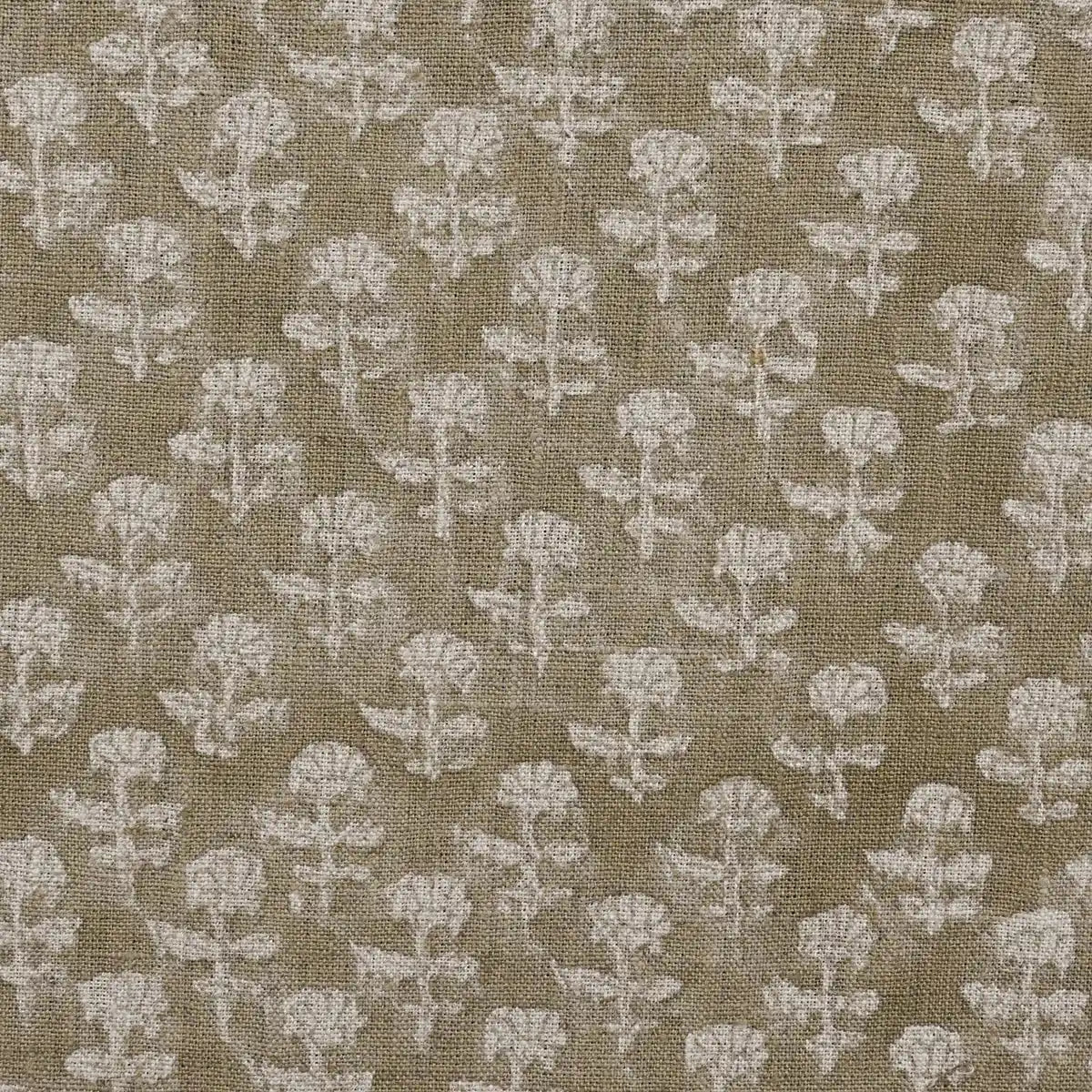 Jorge Floral Hand Block Print Linen Fabric