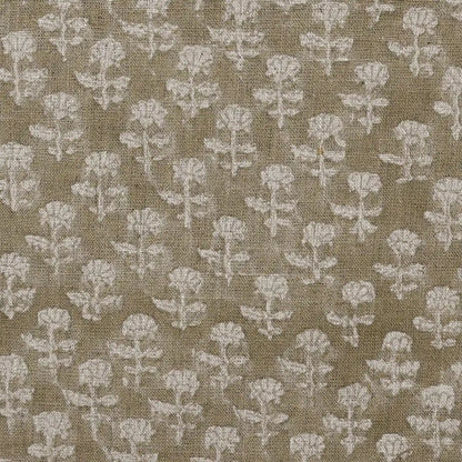 Jorge Floral Hand Block Print Linen Fabric