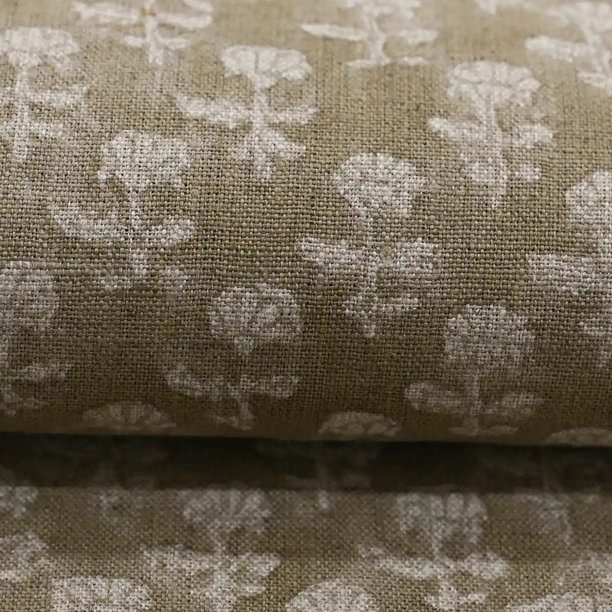 Jorge Floral Hand Block Print Linen Fabric