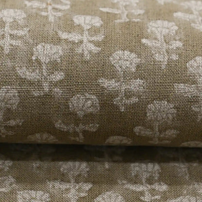 Jorge Floral Hand Block Print Linen Fabric