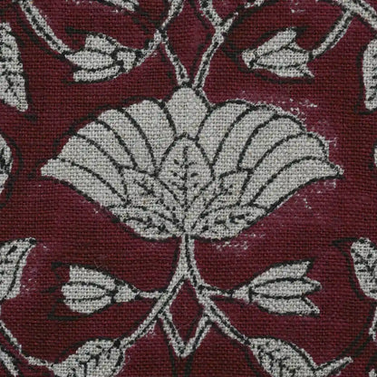 Melissa Floral Hand Block Linen Fabric