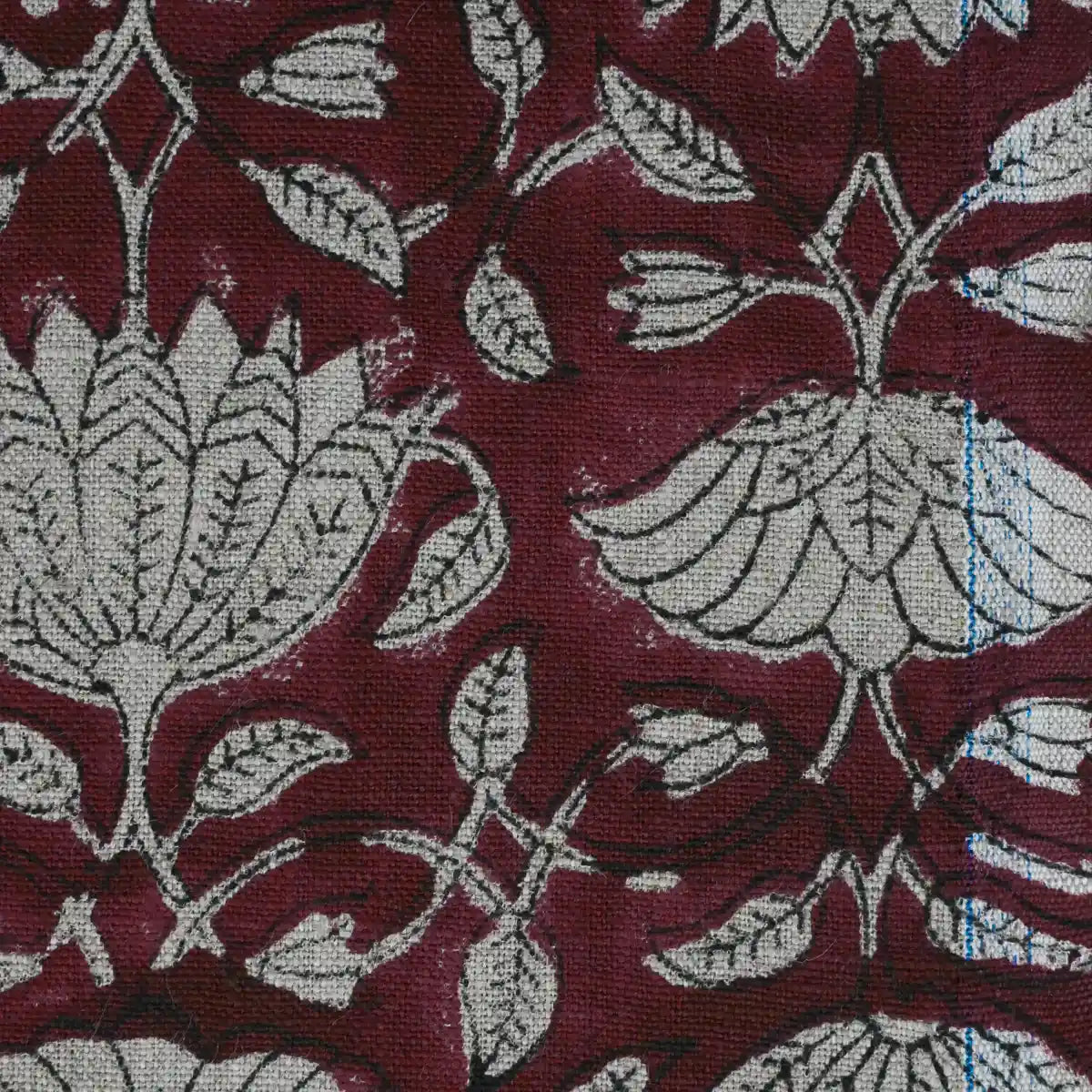 Melissa Floral Hand Block Linen Fabric