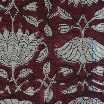 Melissa Floral Hand Block Linen Fabric