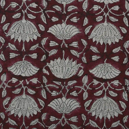 Melissa Floral Hand Block Linen Fabric