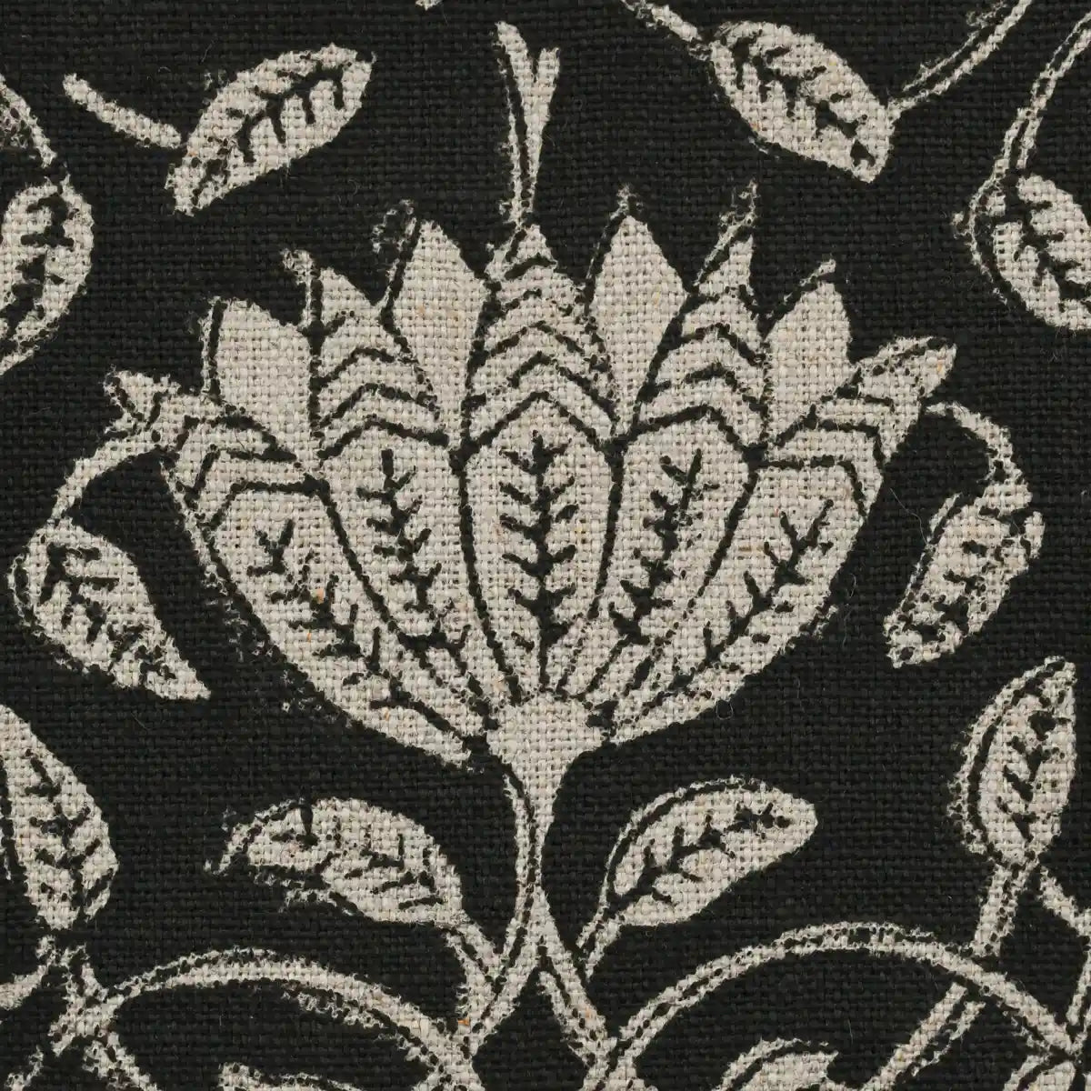 Melissa Floral Hand Block Linen Fabric