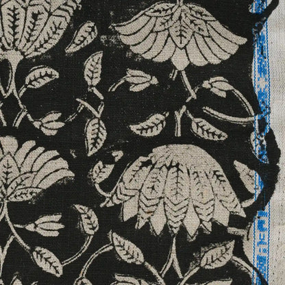 Melissa Floral Hand Block Linen Fabric