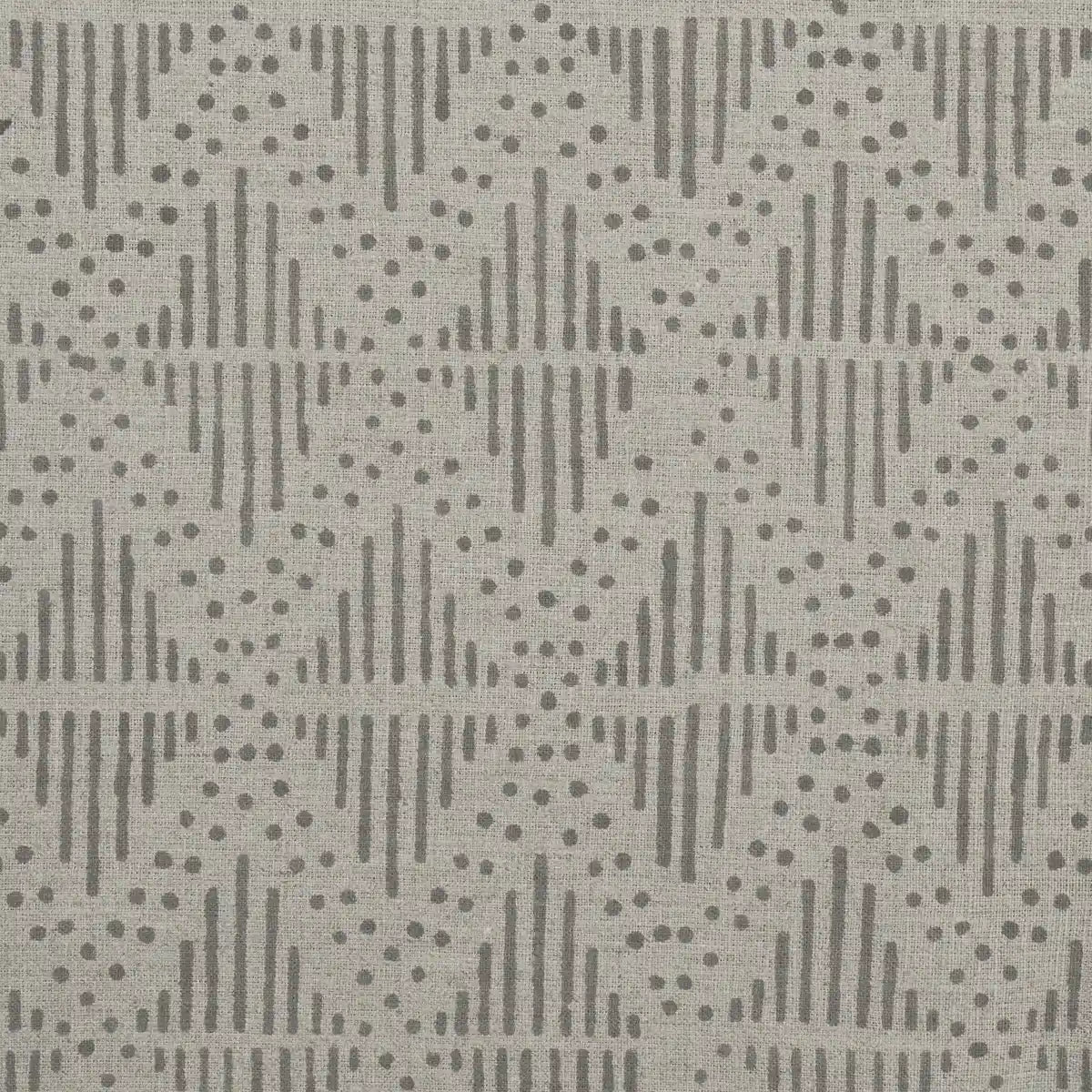 Zig-Zag Geometric Block Print Linen Fabric