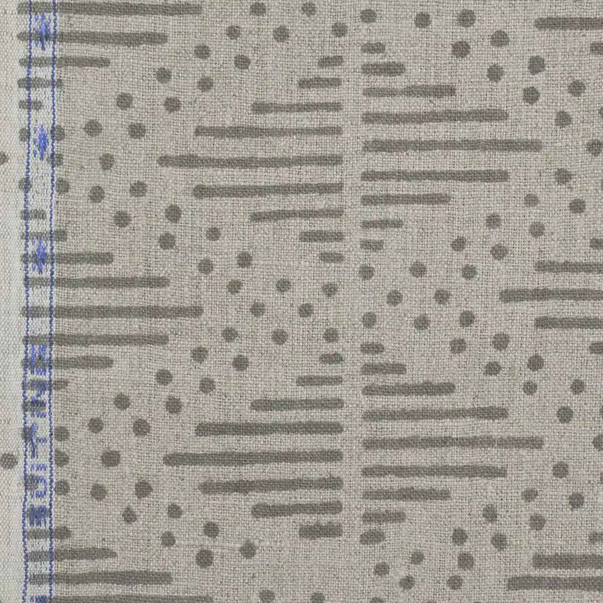 Zig-Zag Geometric Block Print Linen Fabric