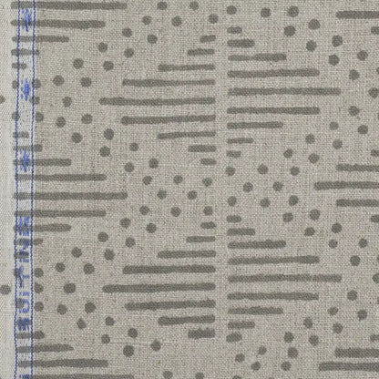 Zig-Zag Geometric Block Print Linen Fabric