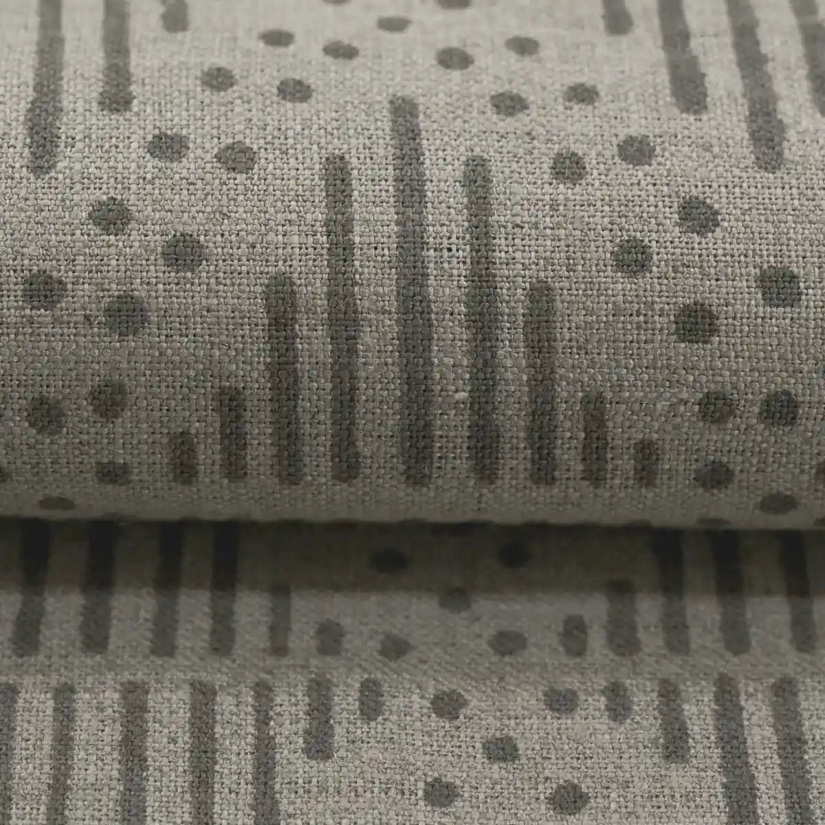 Zig-Zag Geometric Block Print Linen Fabric