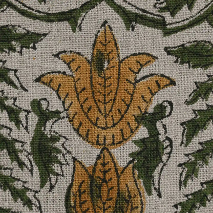 Racso Floral Block Print Linen Fabric