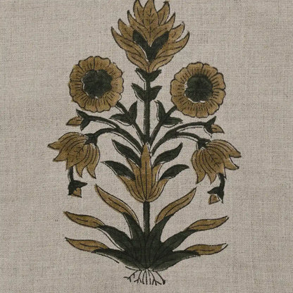 Jeremy Floral Hand Block Print Linen Fabric