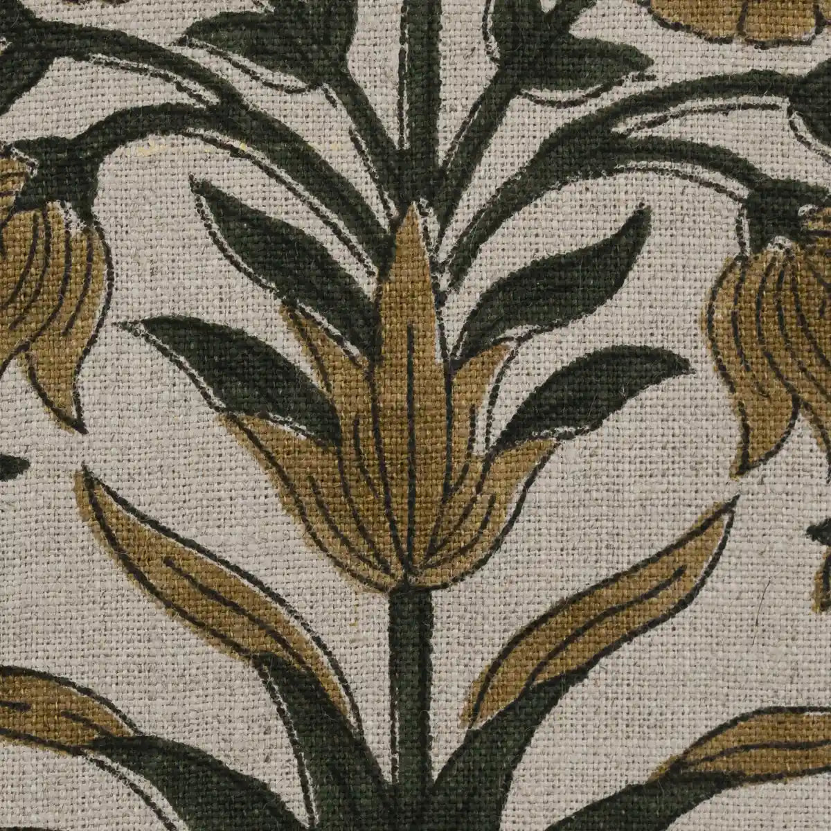 Jeremy Floral Hand Block Print Linen Fabric
