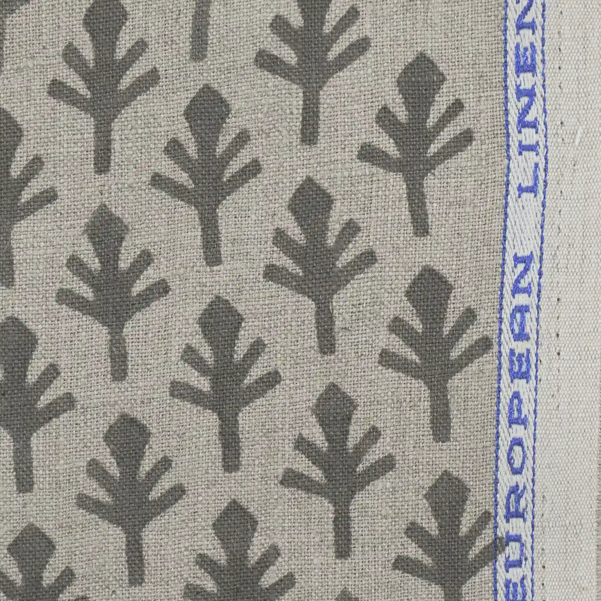 Logan Geometric Hand Block Print Linen Fabric
