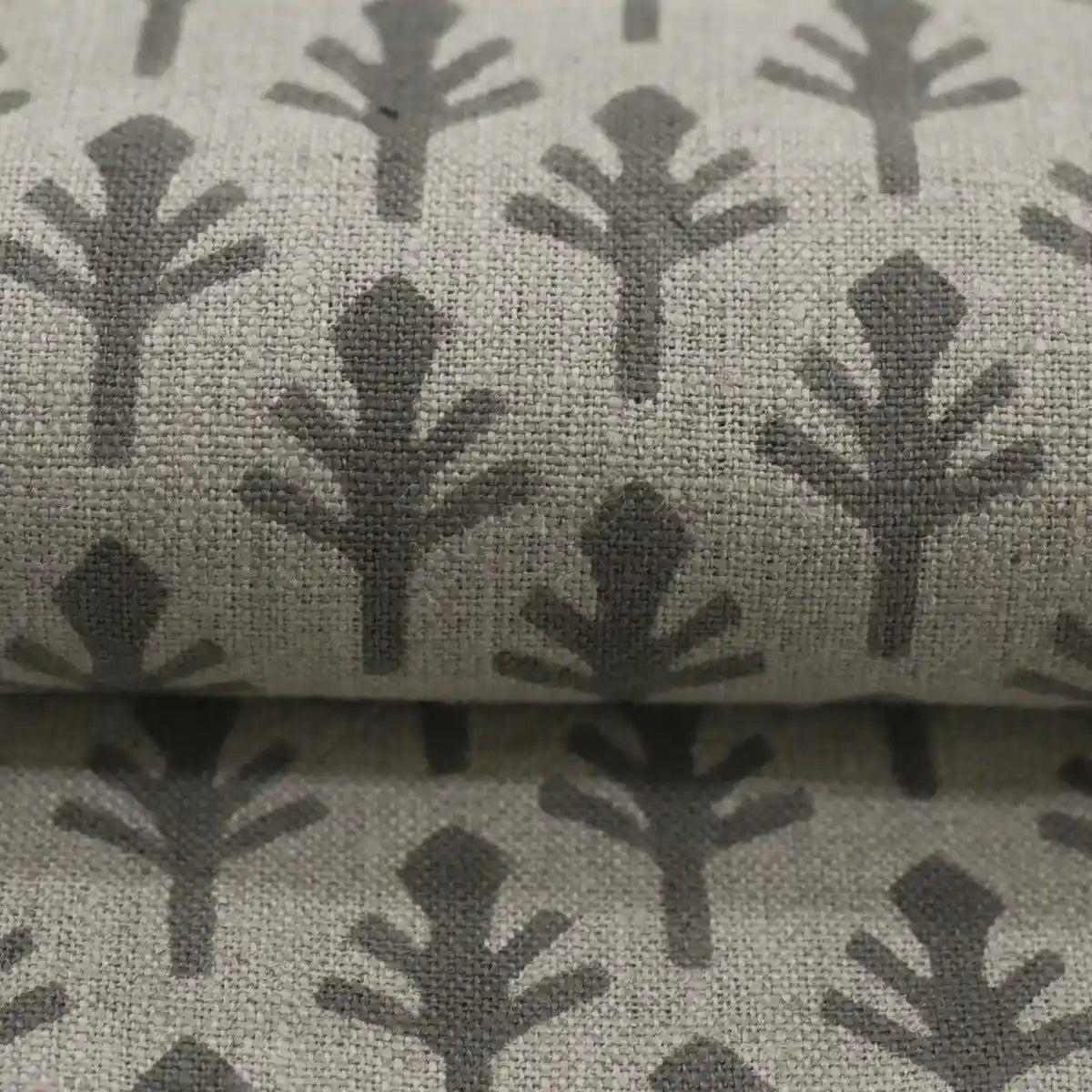 Logan Geometric Hand Block Print Linen Fabric