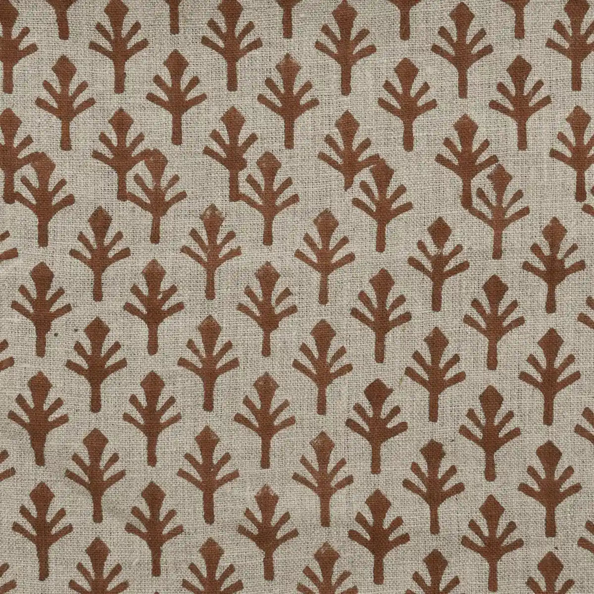 Logan Geometric Hand Block Print Linen Fabric