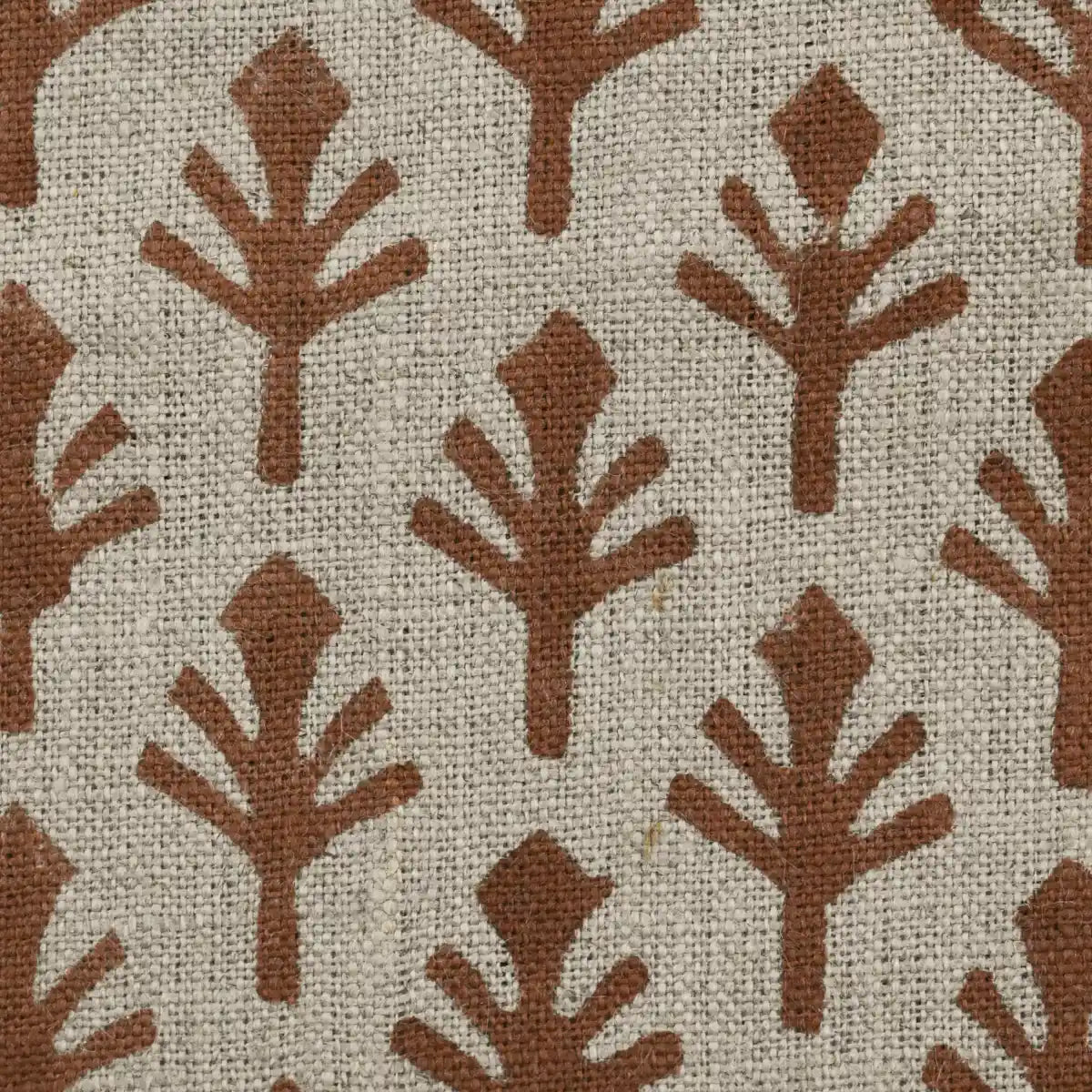 Logan Geometric Hand Block Print Linen Fabric