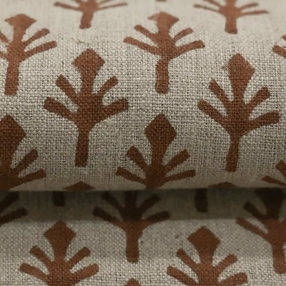 Logan Geometric Hand Block Print Linen Fabric