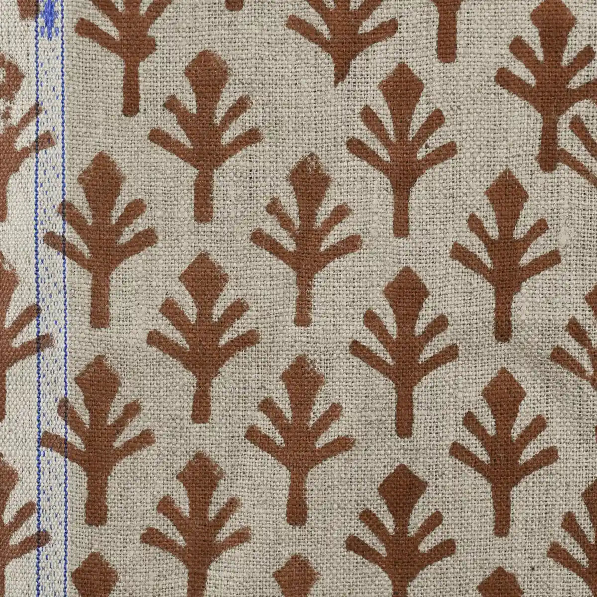 Logan Geometric Hand Block Print Linen Fabric