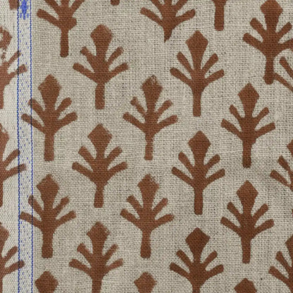 Logan Geometric Hand Block Print Linen Fabric