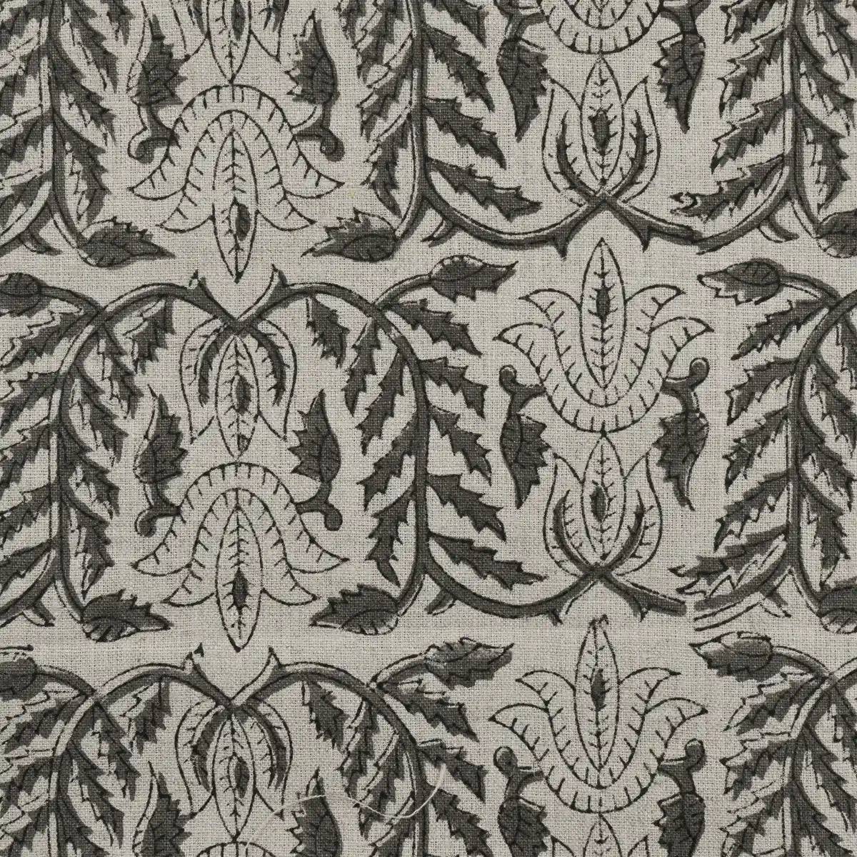 Racso Floral Block Print Linen Fabric