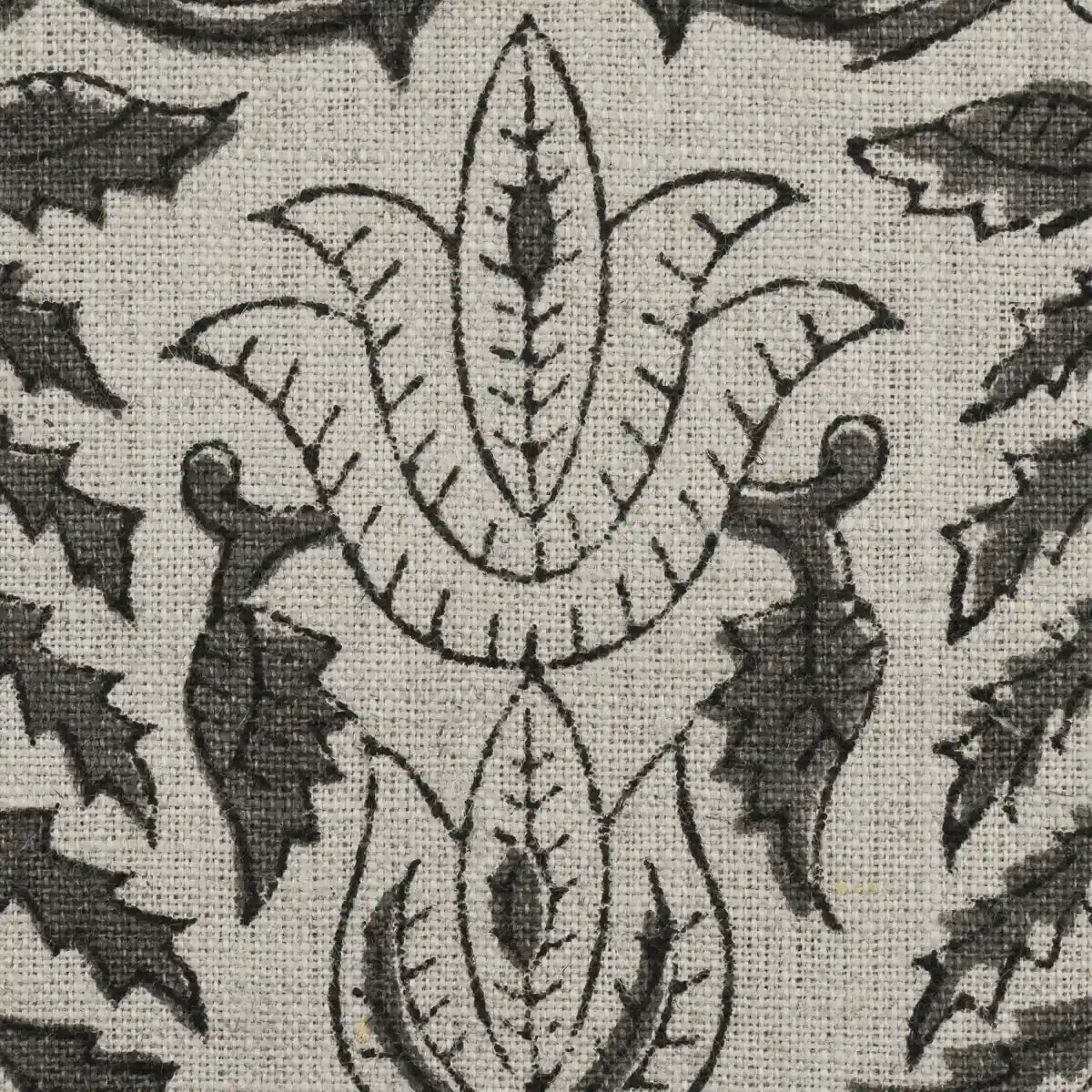 Racso Floral Block Print Linen Fabric