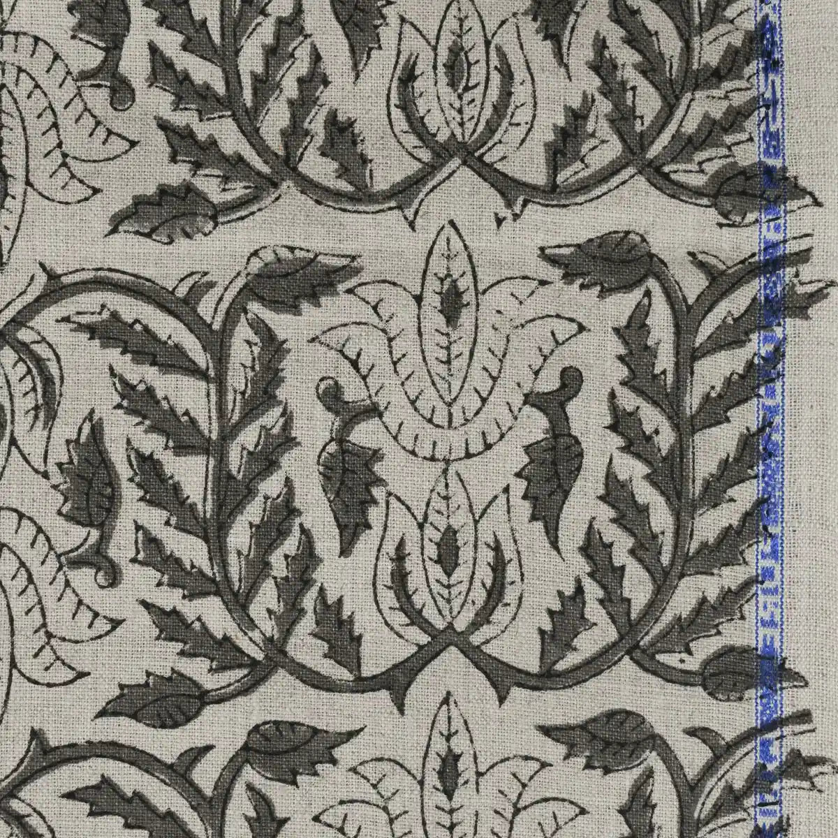 Racso Floral Block Print Linen Fabric