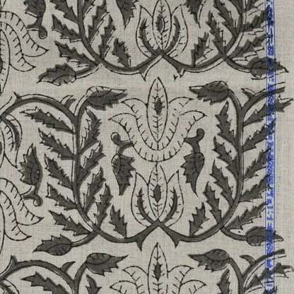 Racso Floral Block Print Linen Fabric