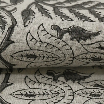 Racso Floral Block Print Linen Fabric