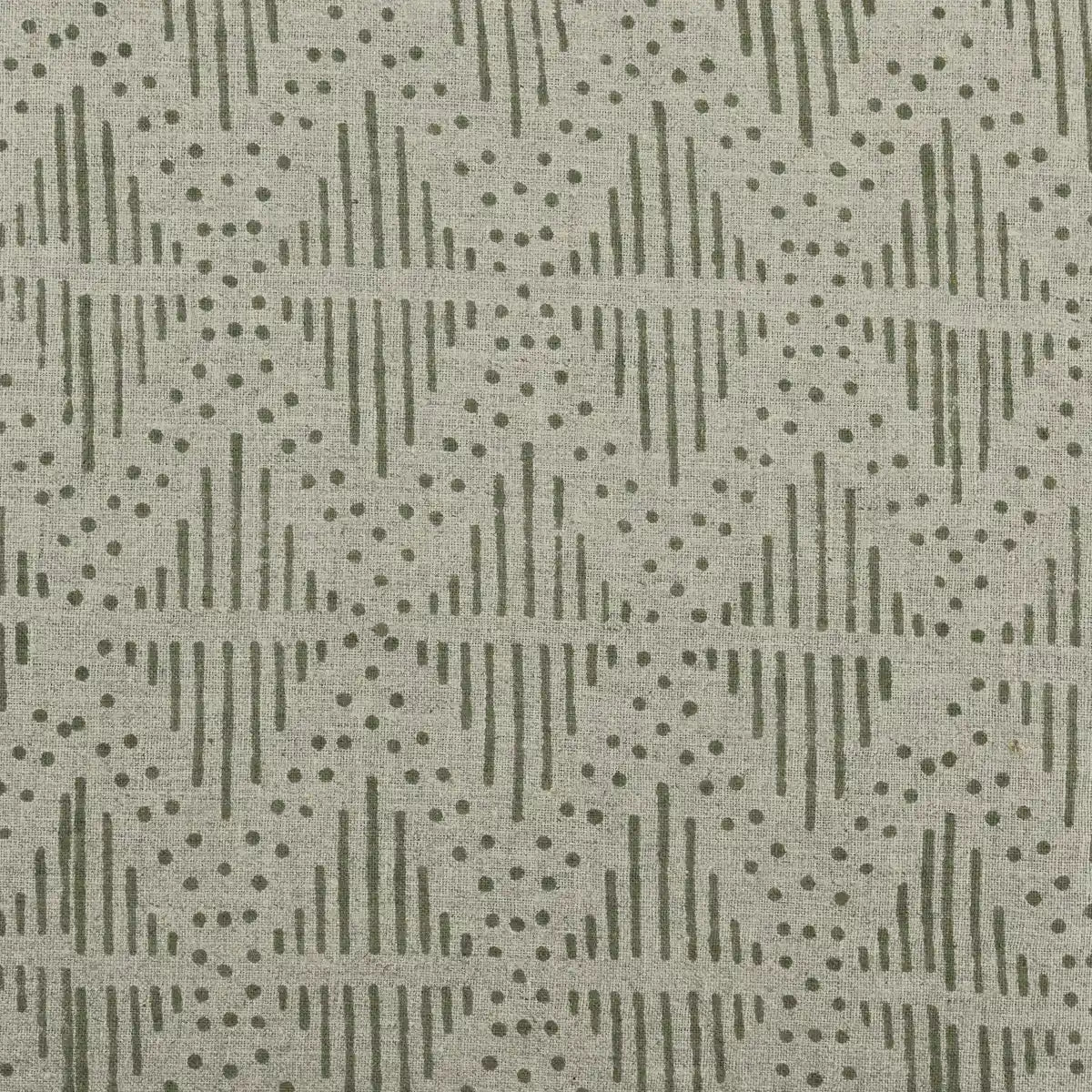 Zig-Zag Geometric Block Print Linen Fabric