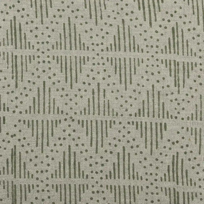 Zig-Zag Geometric Block Print Linen Fabric