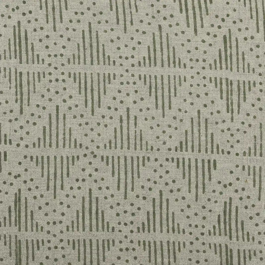 Zig-Zag Geometric Block Print Linen Fabric