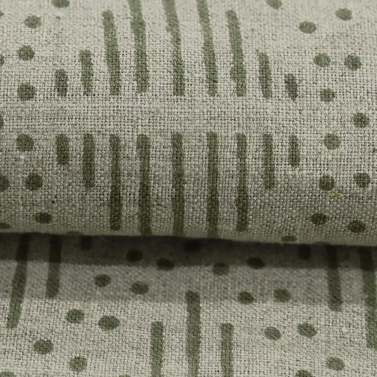 Zig-Zag Geometric Block Print Linen Fabric