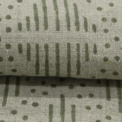 Zig-Zag Geometric Block Print Linen Fabric