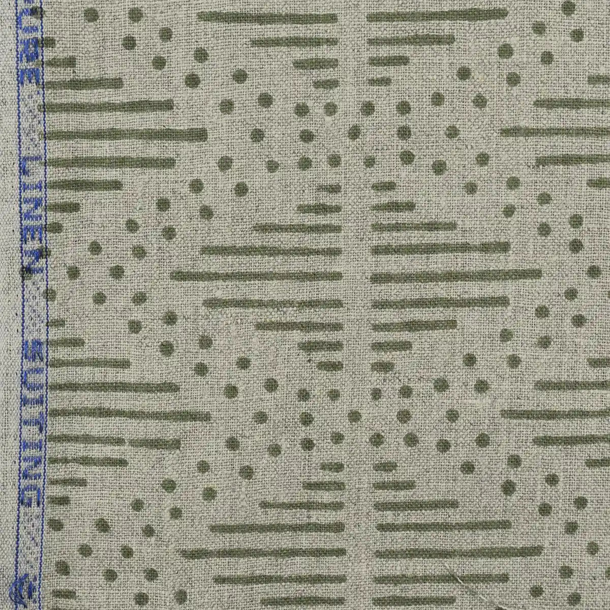Zig-Zag Geometric Block Print Linen Fabric