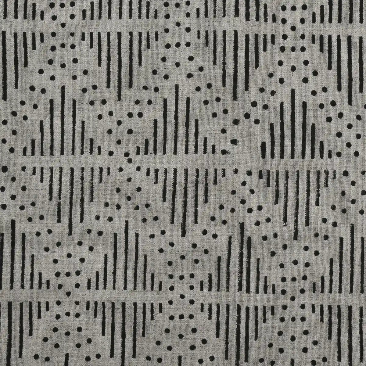 Zig-Zag Geometric Block Print Linen Fabric