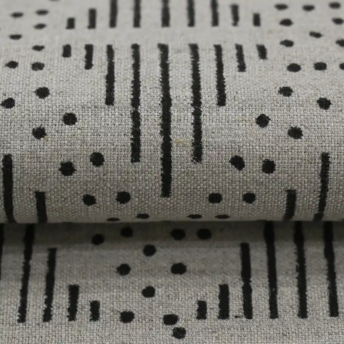Zig-Zag Geometric Block Print Linen Fabric