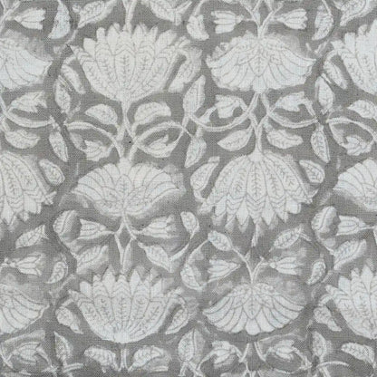 Melissa Floral Hand Block Linen Fabric