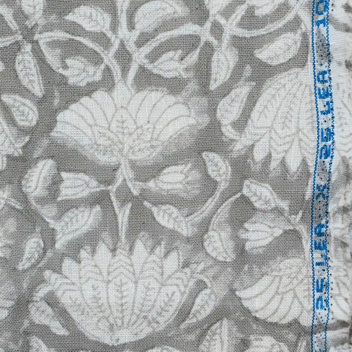 Melissa Floral Hand Block Linen Fabric