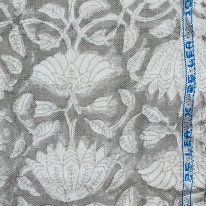 Melissa Floral Hand Block Linen Fabric
