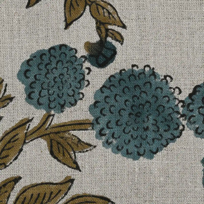 Idieh Floral Hand Block Print Linen Fabric