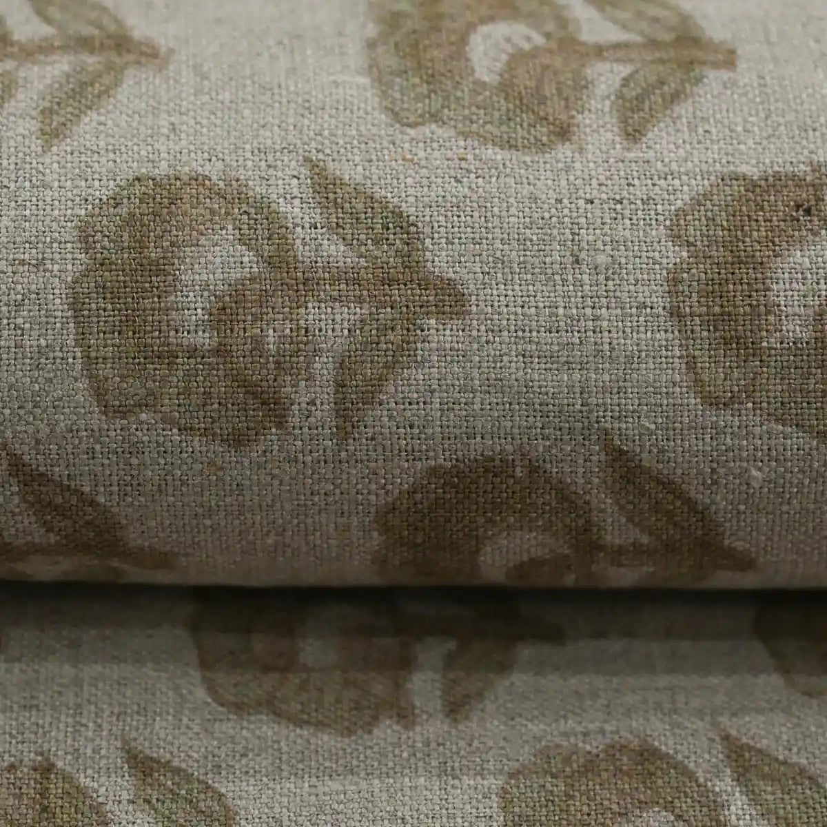 Rotceh Floral Block Print Linen Fabric