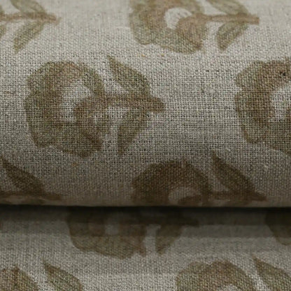 Rotceh Floral Block Print Linen Fabric