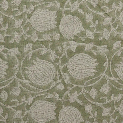 Creomsa Floral Block Print Linen Fabric