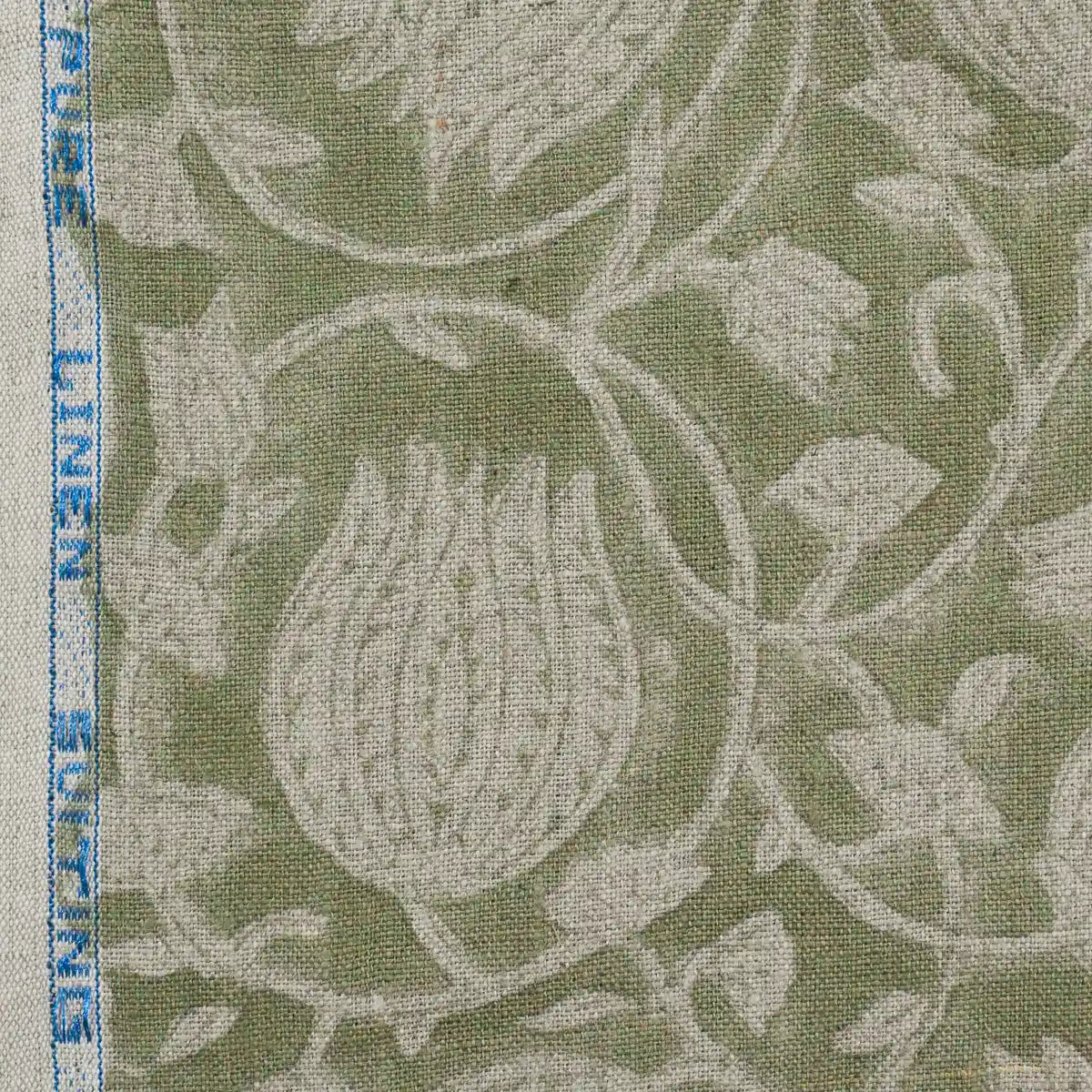 Creomsa Floral Block Print Linen Fabric
