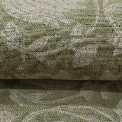 Creomsa Floral Block Print Linen Fabric