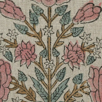 Baylen Floral Block Print Linen Fabric