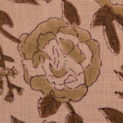 Dune Floral Block Print Solid Linen Fabric
