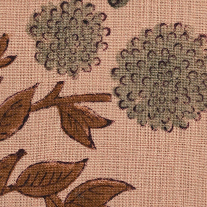 Yram Floral Block Print Solid Linen  Fabric