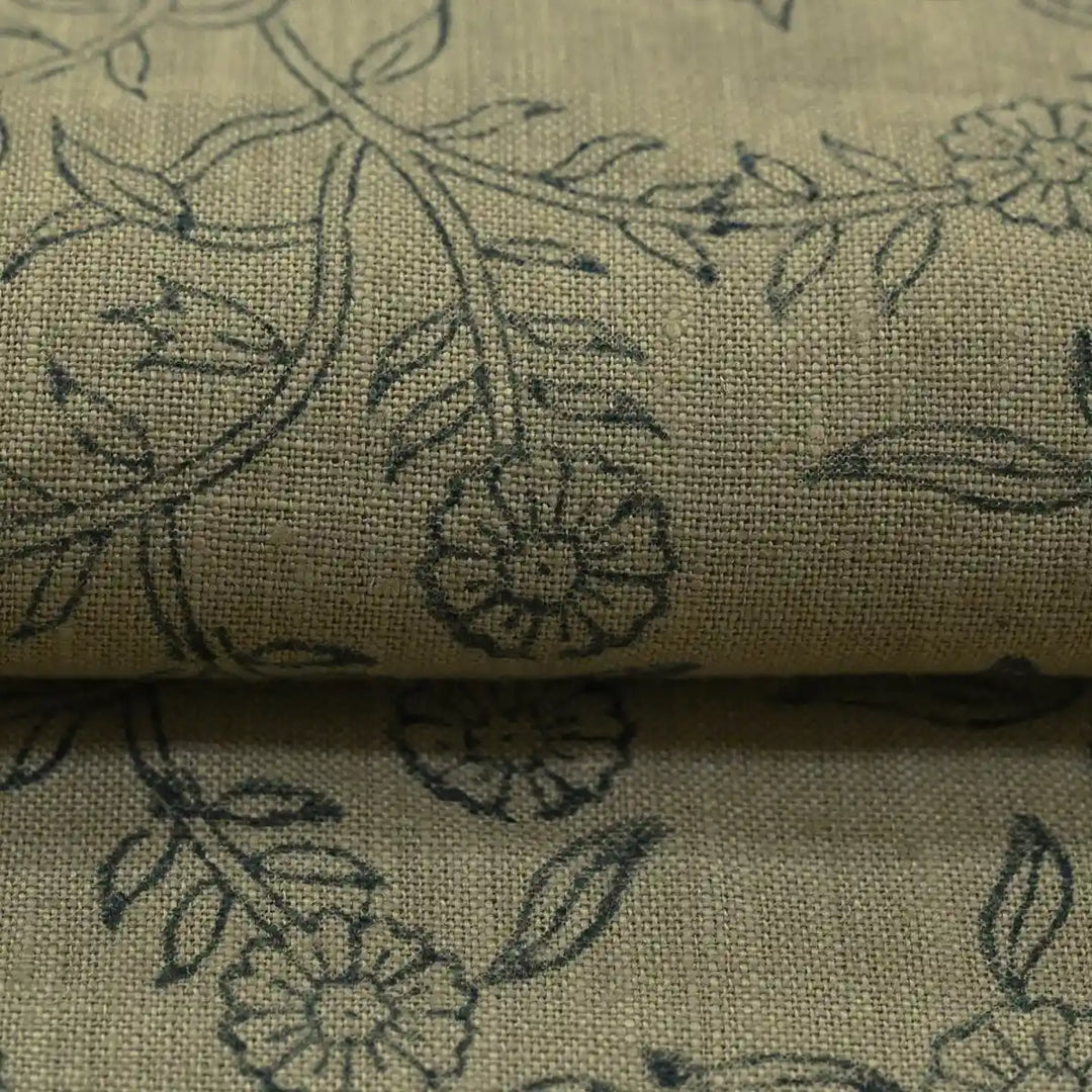 Lush Veil Blue Linen Fabric